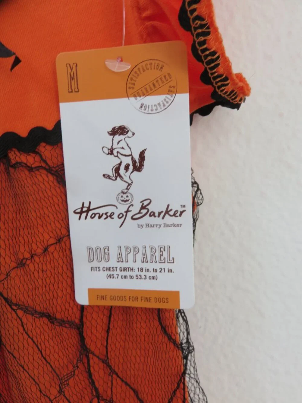 (#144) House of Barker Orange/Black DOG Apparel DRESS